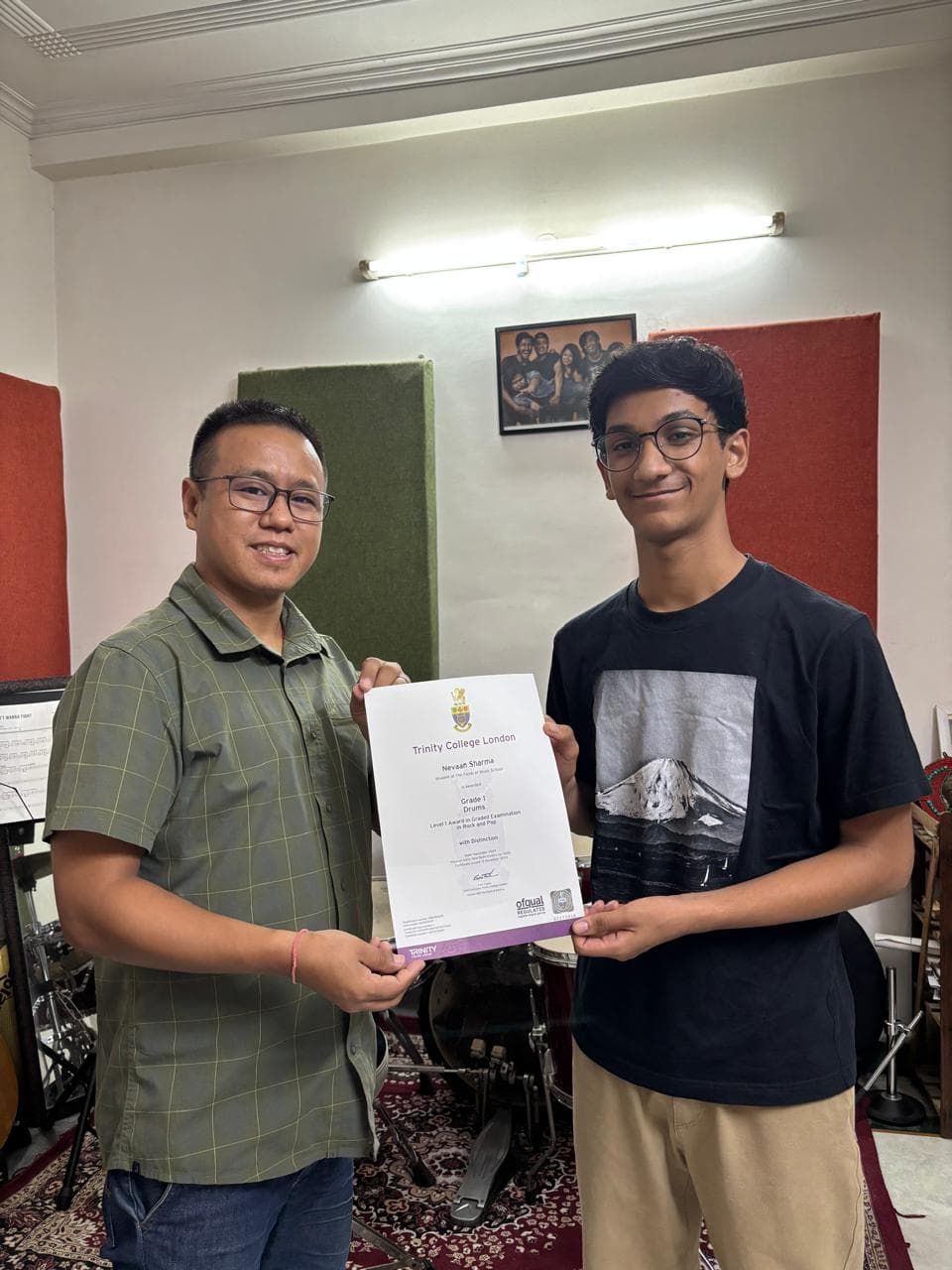 Student receiving certificate